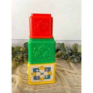 Fisher Price Stacking‎ Blocks vintage nesting activity 1007 1986